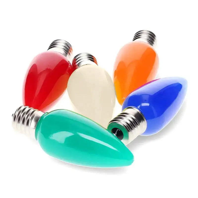 C9 Multicolor Red, Blue, Green, Orange, Warm White, Smooth ProCore® LED Christmas Light Bulbs