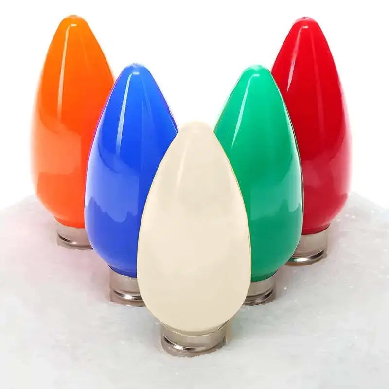 C9 Multicolor Red, Blue, Green, Orange, Warm White, Smooth ProCore® LED Christmas Light Bulbs