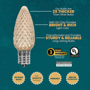 C9 Orange Faceted ProCore® LED Christmas Light Bulbs