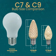 C9 Orange Faceted ProCore® LED Christmas Light Bulbs