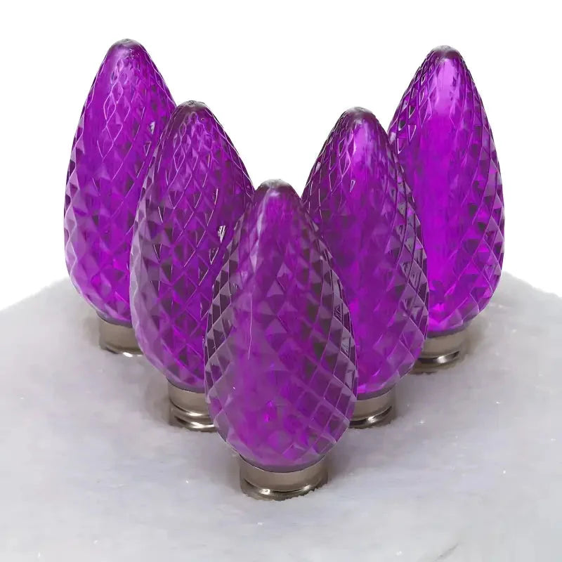 C9 Purple Faceted ProCore® LED Christmas Light Bulbs
