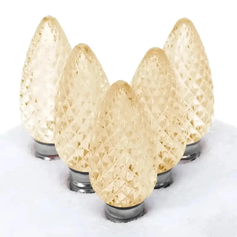 C9 Warm White Faceted ProCore® LED Christmas Light Bulbs