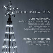 4' Cool White  LED Animated Outdoor Lightshow Tree, Black Frame