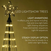 4' Warm White  LED Animated Outdoor Lightshow Tree, Black Frame