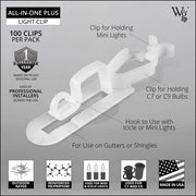 Clips, All-In-One Christmas Light Clip, Pack of 100