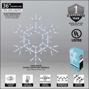 36" LED Folding Snowflake, Cool White Lights