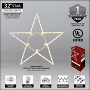 32" Warm White LED Folding Star