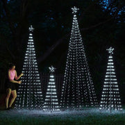 6' Cool White LED Animated Outdoor Lightshow Tree, Black Frame
