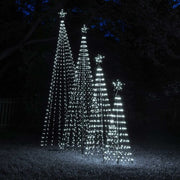 4' Cool White  LED Animated Outdoor Lightshow Tree, Black Frame