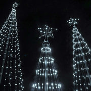 9' Cool White LED Animated Outdoor Lightshow Tree, Black Frame