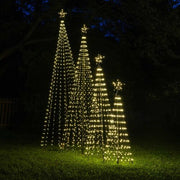 12' Warm White LED Animated Outdoor Lightshow Tree, Black Frame