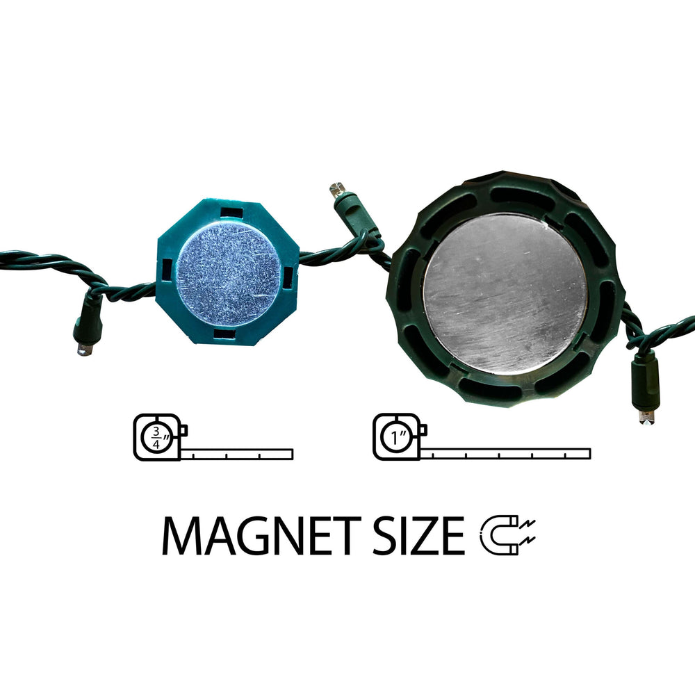 Lite-Netics Jumbo 1" Magnetic Wire Clamps, Green, Pack of 5
