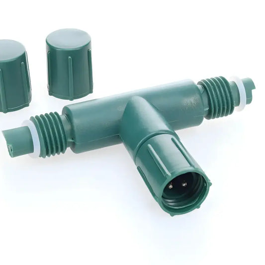 Power Tap T for Commercial Co-Axial LED Strings, Green [CLOSEOUT]