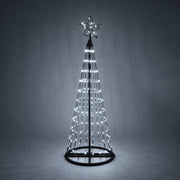 4' Cool White  LED Animated Outdoor Lightshow Tree, Black Frame