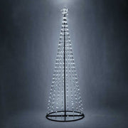 9' Cool White LED Animated Outdoor Lightshow Tree, Black Frame