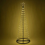 6' Warm White LED Animated Outdoor Lightshow Tree, Black Frame